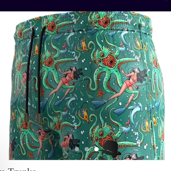 **SOLD** CULPRIT MENS SWIM TRUNKS: GET IT KRAKEN. SIZE LG 🔴 - Picture 2 of 13